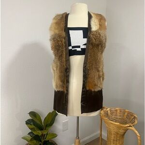 Vintage Rabbit Fur Vest with Silk